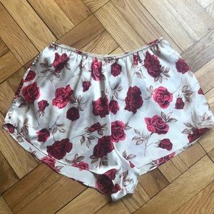 Vintage Shorts - Vintage floral silky lounge shorts lingerie M Vintage Shorts - Vintage floral silky lounge shorts lingerie M